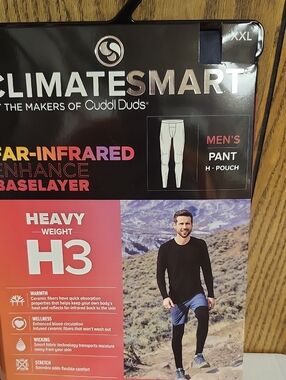 ClimateSmart Men's Heavy Weight H3 Baselayer Pant - Black Size XXL